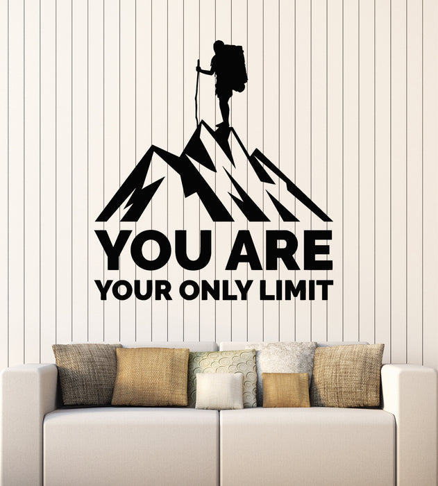 Vinyl Wall Decal Motivation Phrase Words Your Only Limit Stickers Mural (g6704)