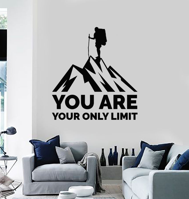 Vinyl Wall Decal Motivation Phrase Words Your Only Limit Stickers Mural (g6704)