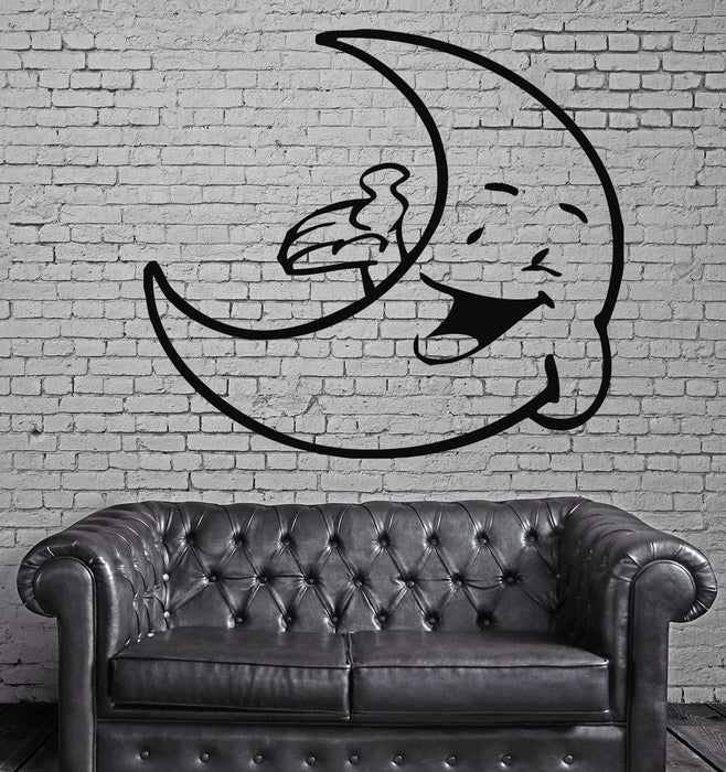 Funny Moon Baby Kids, Children Cartoon Mural Wall Art Decor Vinyl Sticker z023