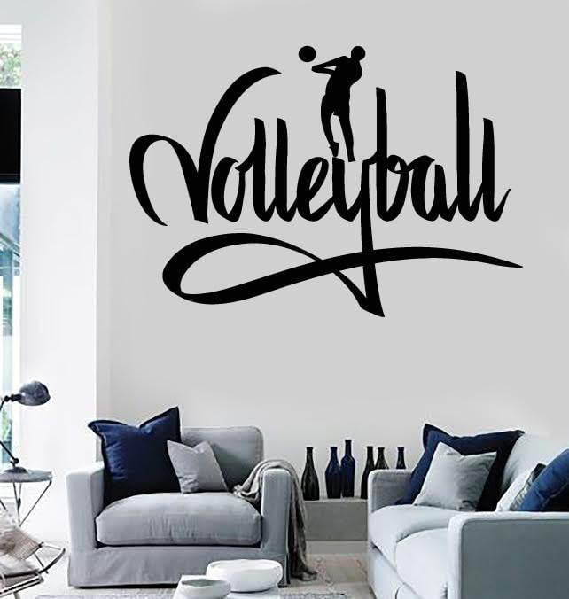 Wall Decal Volleyball Sport Sign I Love Volleyball Unique Interior Decor (z1144)