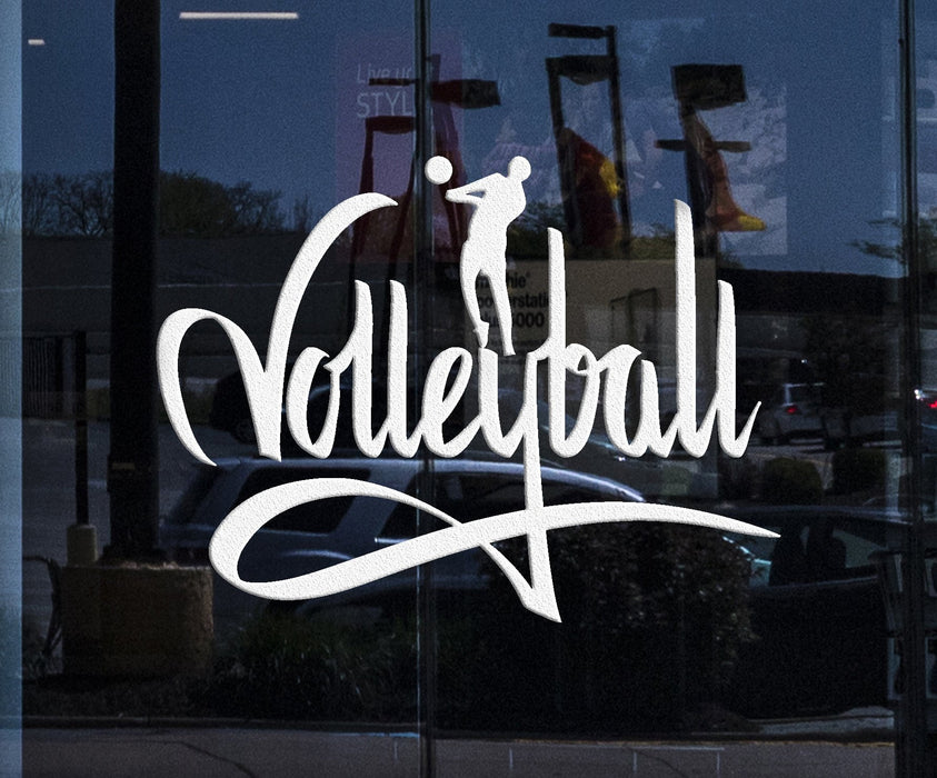 Window Glass Door Decor Stickers Vinyl Decal Volleyball I Love Volleyball (z1144w)