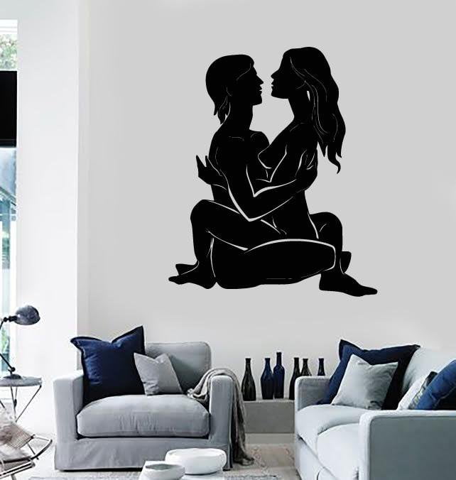 Wall Vinyl  Sticker Girl Beautiful Couple Passion And Love z1199