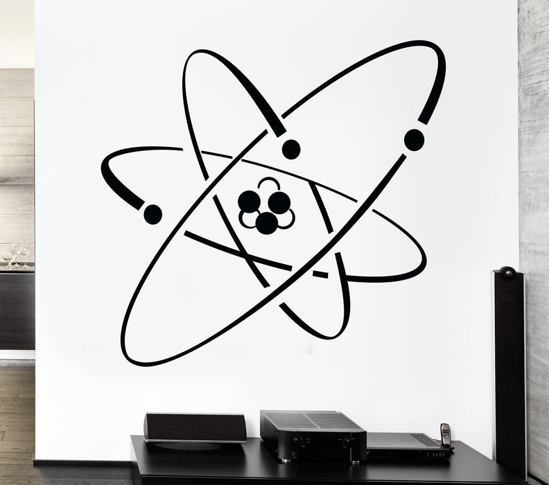 Vinyl Decal Atom Electron Science Chemistry Nuclear Physics Decor Wall Sticker Unique Gift (z1239)