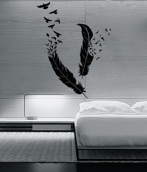 Wall Sticker Birds Flying of Feather Beautiful  Decor for your Bedroom Unique Gift (z1379)