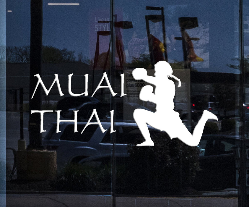 Window Sing Wall Sticker Muai Thai Martial Arts Mix Martial Arts Thailand Cool Decor Unique Gift (z1447w)