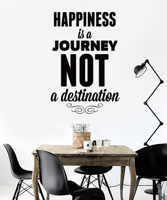 Wall Sticker Quotes Words Happiness Is A Journey Not A Destination Unique Gift z1469