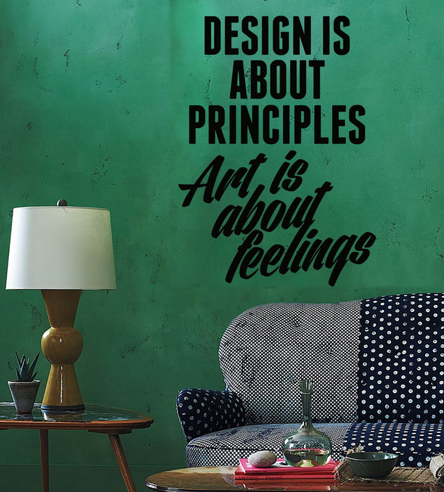 Wall Sticker Quotes Words Inspire  Design Is About Principles Art Is  Unique Gift z1476