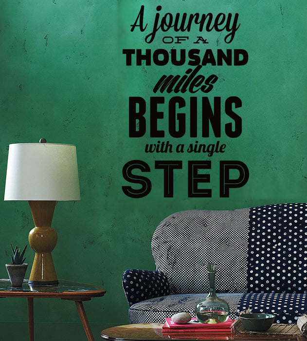 Wall Sticker Quotes Words A Journey Of Thousand Miles Begins With Single Unique Gift z1493