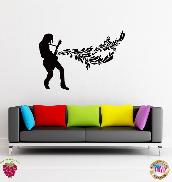 Wall Stickers Vinyl Decal Rock Music Guitar Rock-n-Roll  (z1633)