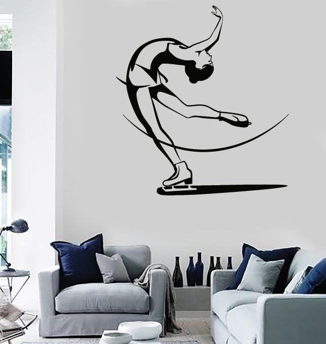 Wall Stickers Vinyl Figure Skating Ski Winter Sport Extreme Sport (z1637)