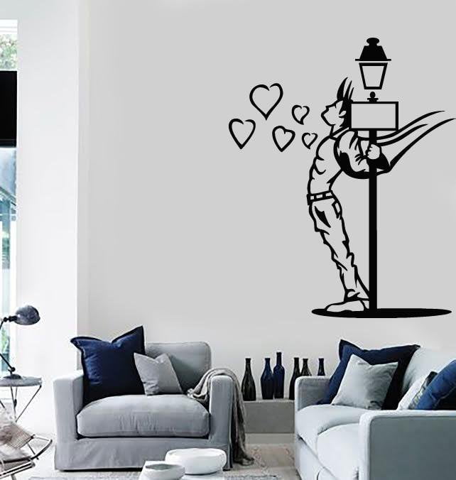 Vinyl Decal Wall Stickers Hot Young Guy In Love Hearts For Bedroom (z1654)