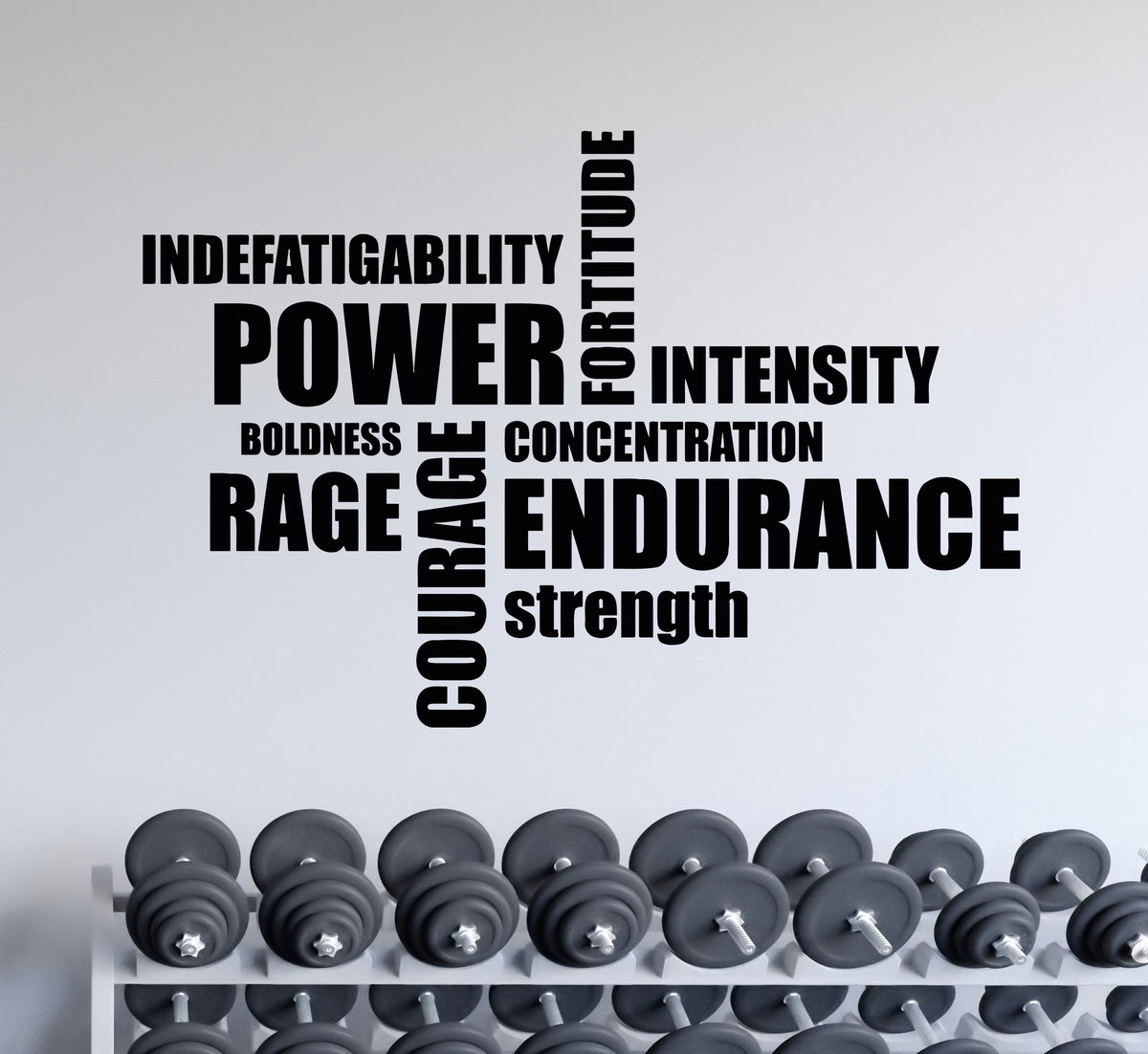 Vinyl Decal Wall Stickers Sport Motivation Words Power Endurance Rage ...