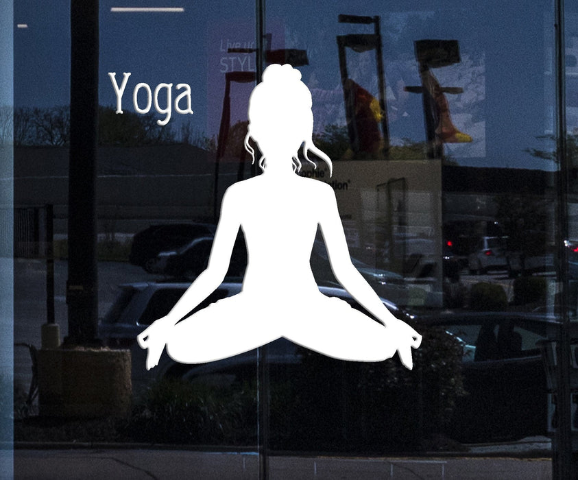 Window Sign Wall Stickers Vinyl Decal Yoga Sport Fitness Woman Decor For Living Room (z1702w)