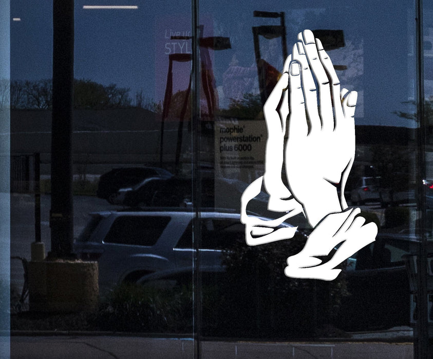 Window Vinyl Wall Decal Praying Hands Religion Religious Christianity Unique Gift (z1708w)