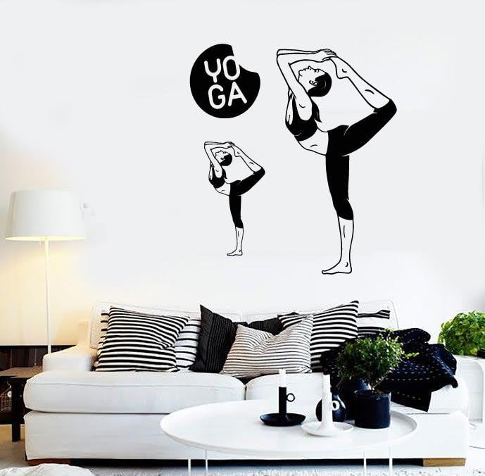 Wall Stickers Vinyl Decal Yoga Pose Fitness For Woman Sport Decor (z1831)