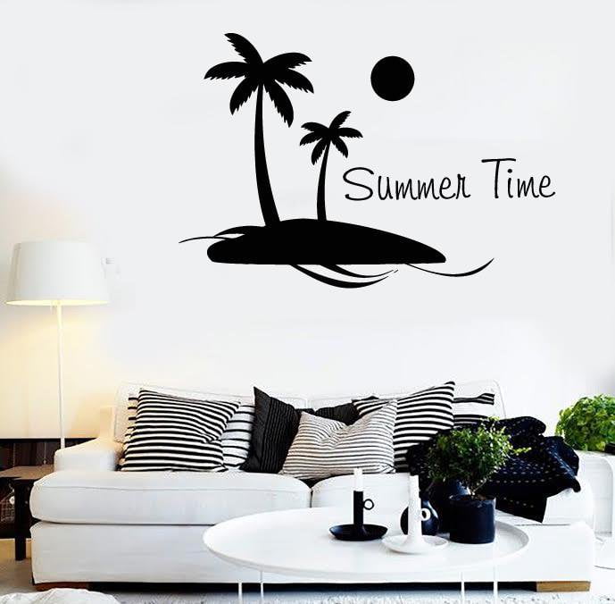 Wall Stickers Vinyl Decal Summer Time Island Palms Ocean Beach (z1904)
