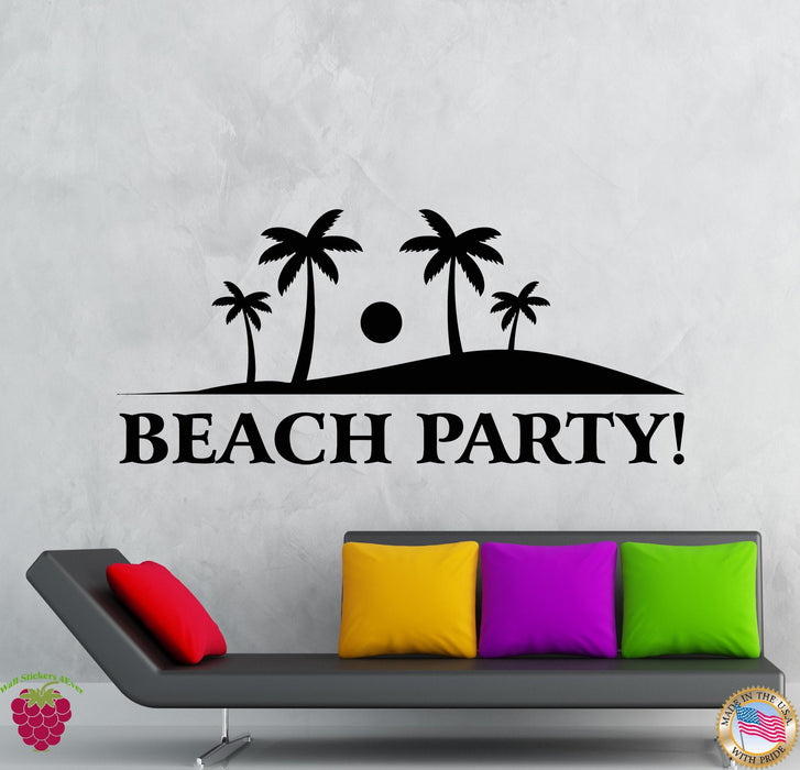 Wall Stickers Vinyl Decal Beach Party Summer Ocean Vacation Palms Unique Gift (z1967)