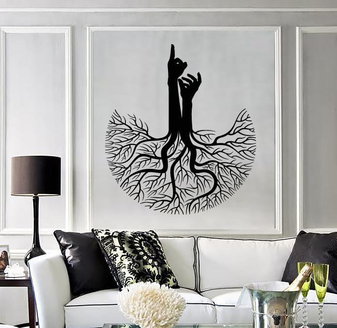 Wall Stickers Vinyl Decal Tree Branch Hands Religion Religious Symbol Unique Gift (z2006)