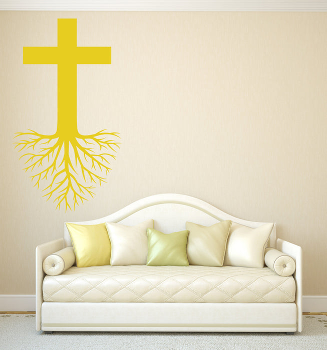 Wall Stickers Vinyl Decal Holy Cross Roots Religion Christianity Unique Gift (z2007)