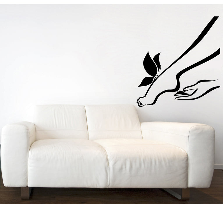 Wall Stickers Vinyl Decal Foot Leg And Butterfly Romantic Decor Unique Gift (z2009)