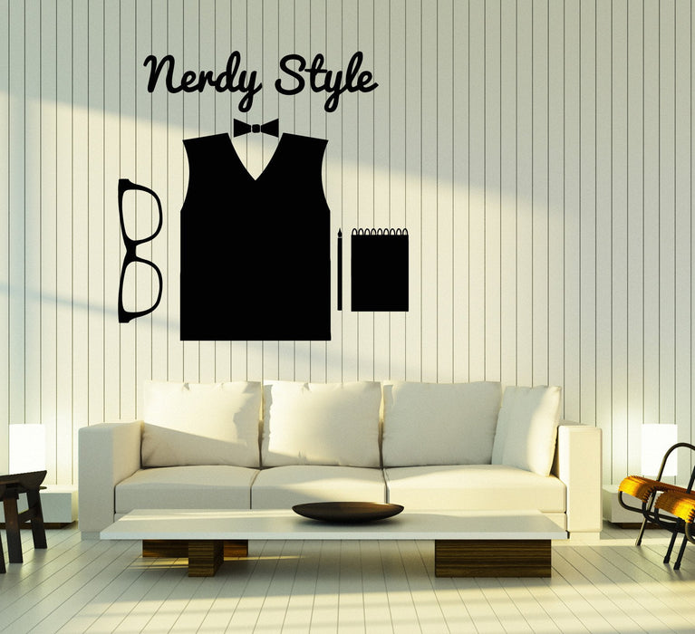 Autocollants muraux en vinyle style hipster nerd lunettes de haute couture cadeau unique (z2210)