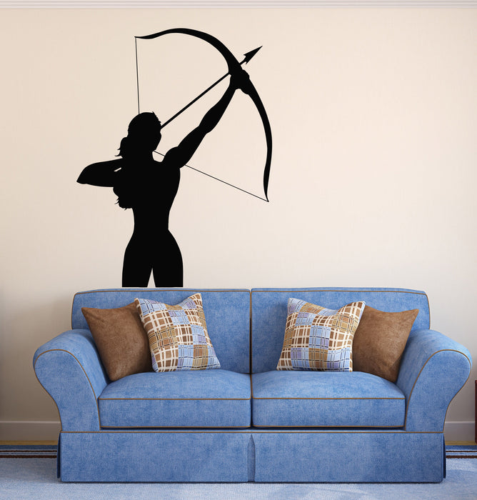 Large Wall Vinyl Decal Girl with a Crossbow Archery Sports Decor Unique Gift z2023