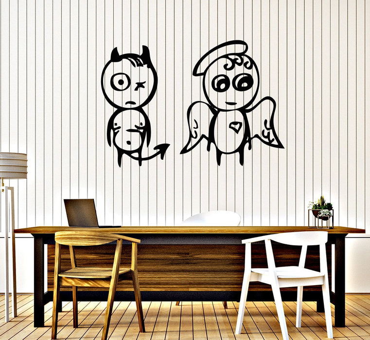 Wall Stickers Vinyl Decal Angel And Demon Decor Funny For Living Room Unique Gift (z2030)