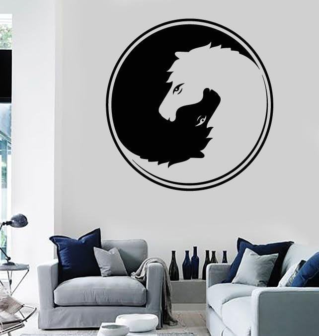 Wall Stickers Vinyl Decal Yin And Yang Animal Horse Symbol Yoga Zen Unique Gift (z2046)