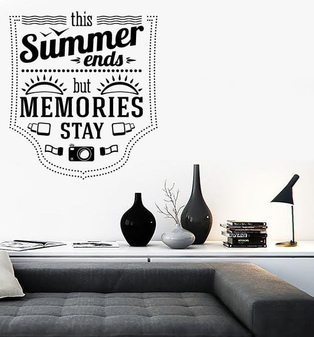 Wall Stickers Vinyl Decal Summer Ends Memories Stays Inspire Message Unique Gift z2052
