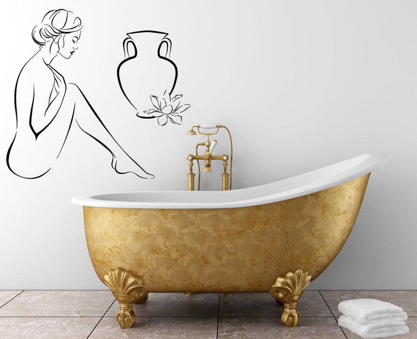 Autocollants muraux en vinyle pour fille nue avec hauteur, cadeau unique et moderne (z2053)