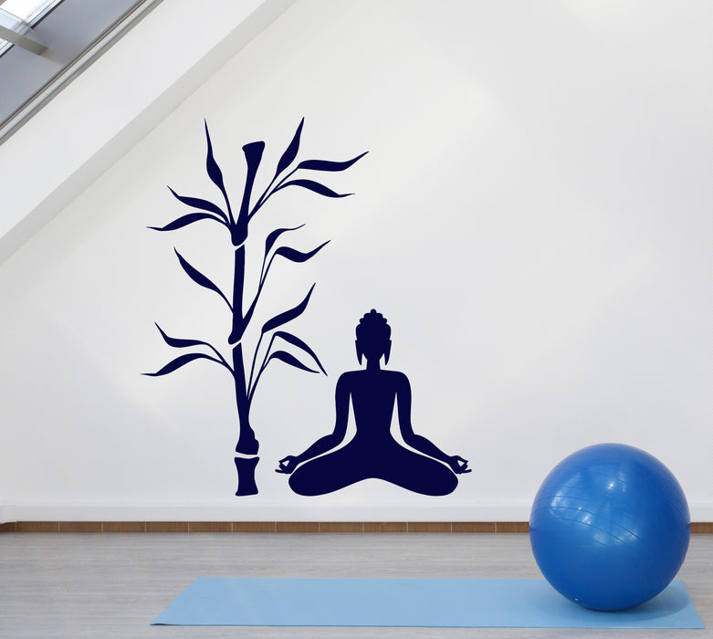 Wall Stickers Vinyl Decal Buddha And Tree Religion Decor Zen Meditation Unique Gift (z2057)