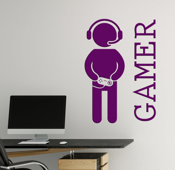 Gamer Wall Stickers Video Games JoystickDecor For Playroom Vinyl Decal Unique Gift (z2065)