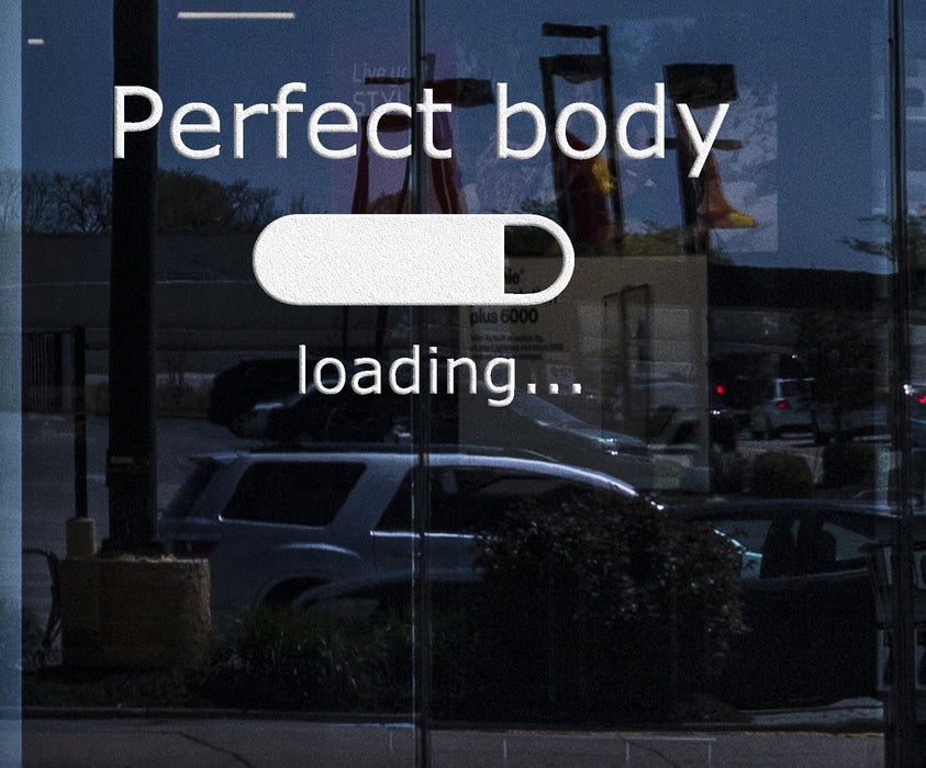 Наклейки на окна и стены, виниловая наклейка, фитнес, спорт, цитата, идеальное тело, загрузка.. Уникальный подарок (z2084w)