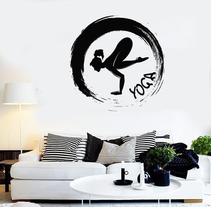 Наклейки на стену Виниловая наклейка Йога Поза Спорт Фитнес Медитация Декор (z2098)