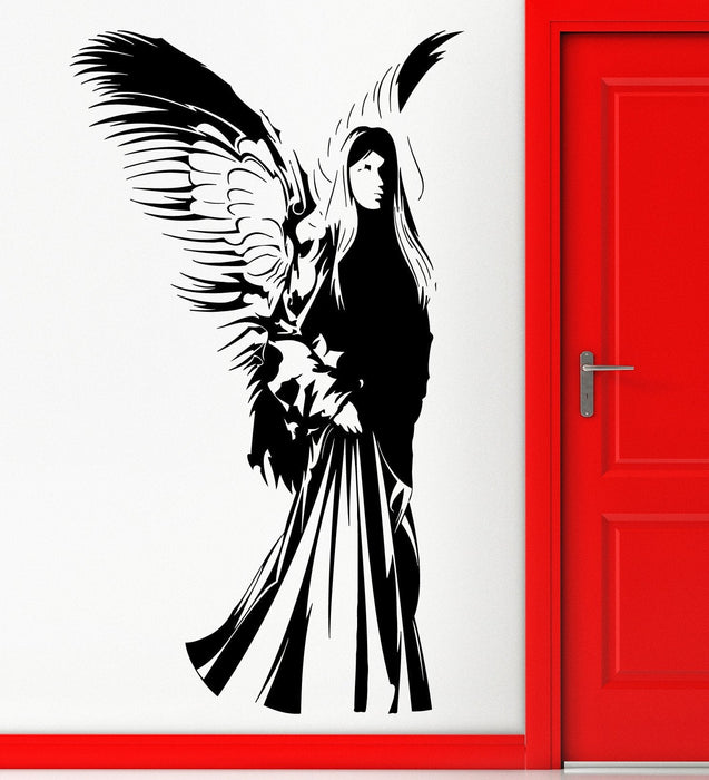 Vinyl Decal Christian Angel With Wings Religion Christianity Religious Decor Wall Sticker Unique Gift (z2241)