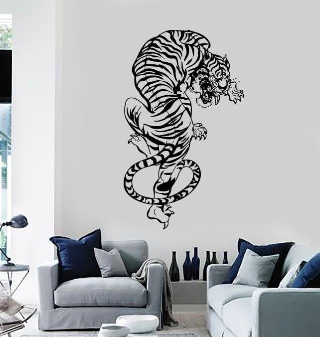 Wall Stickers Vinyl Decal Tiger Aggressive Predator Animal Man Decor Unique Gift (z2284)