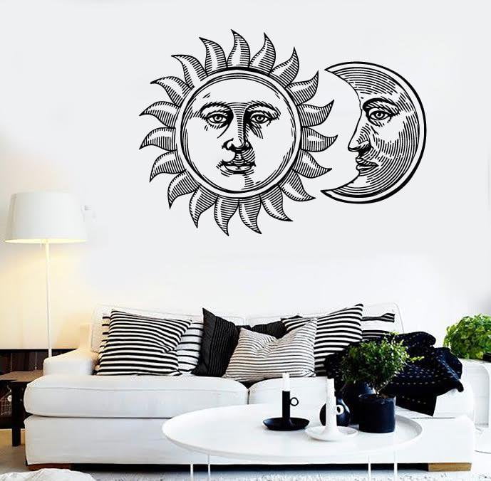 Wall Stickers Vinyl Decal Sun And Moon Tribal Gothic Cool Decor Unique Gift (z2310)