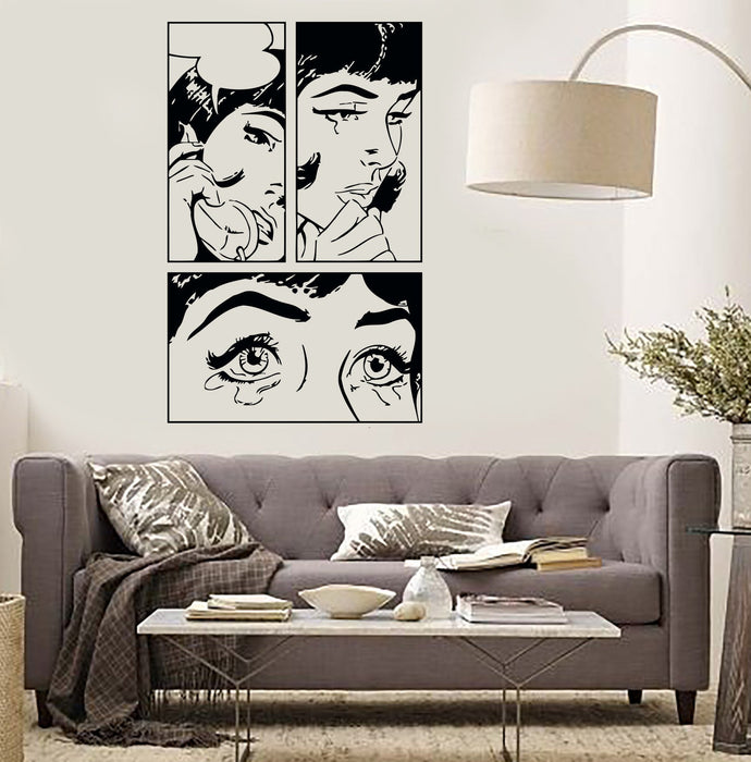 Wall Sticker Sexy Girl Woman Teen Crying Cool Pop Art Bedroom Unique Gift (z2591)