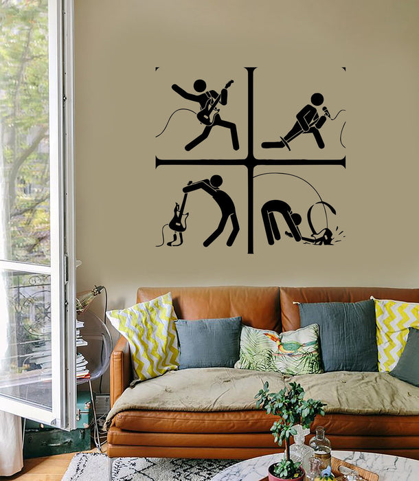 Vinyl Decal Wall Stickers Guitar Music Rock Pop Notes Art For Living Room Unique Gift (z2618)