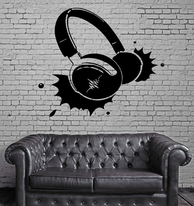 Headphones Music Rock Pop Song Singer Decor Living Room Wall Decal Unique Gift (z2725)