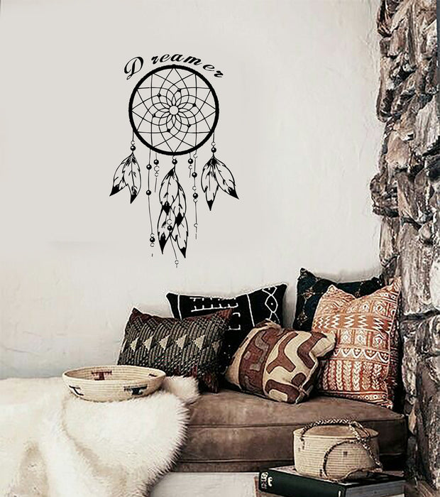 Wall Decal Dream Catcher Dreamcatcher Feather Quote Dreamer Unique Gift (z2781)