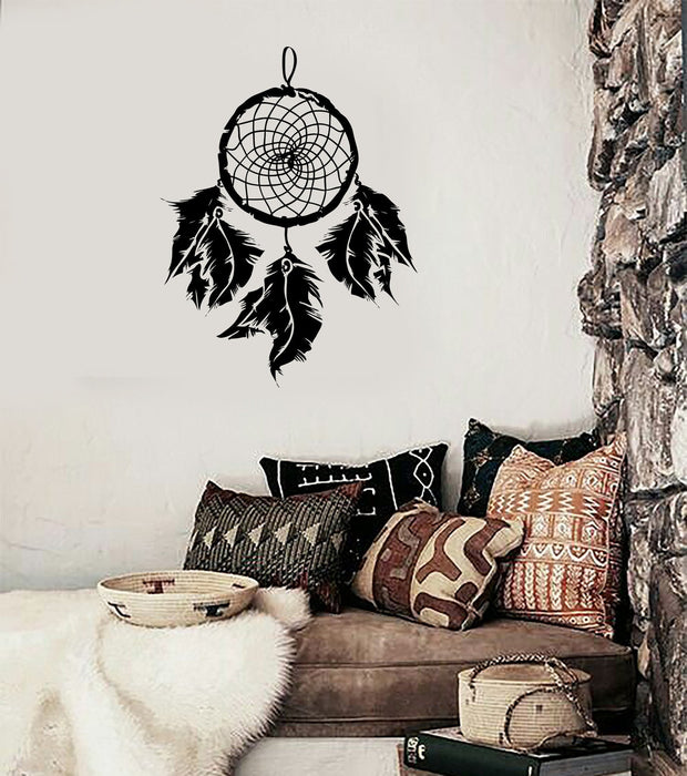 Wall Decal Dreamcatcher Dream Catcher Feather Amulet For Bedroom Unique Gift (z2795)