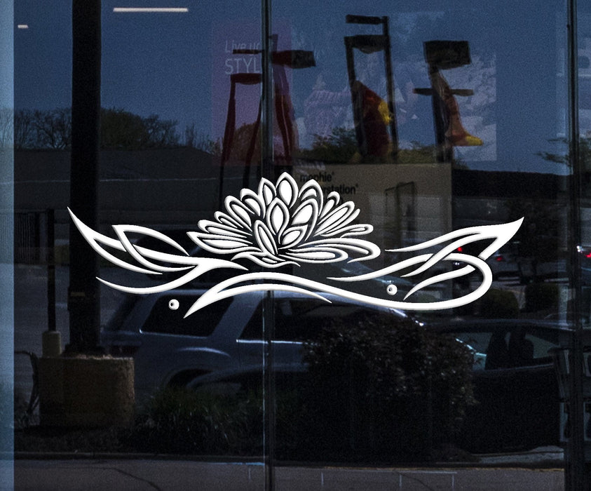 Window Decal and Wall Vinyl Sticker Lotus Relaxation Ornament Zen Lotus Unique Gift (z2934w)