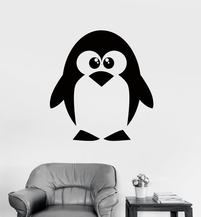 Wall Decal Penguin North Pole Funny Animal Vinyl Sticker (z3202) Size Unique Gift 22''x27''