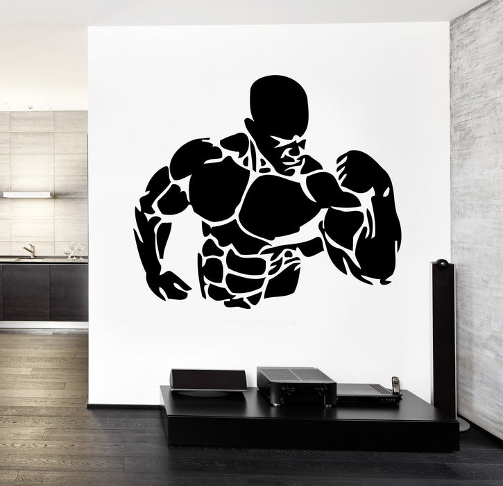 Wall Decal Sport Bodybuilding Muscle Guy Fitness Crossfit (z3203) Size Unique Gift 22''x24''