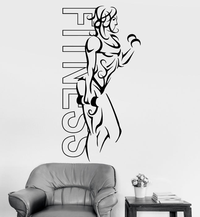 Wall Decal Sport Woman Fitness Crossfit Female Decor Unique Gift (z3227)