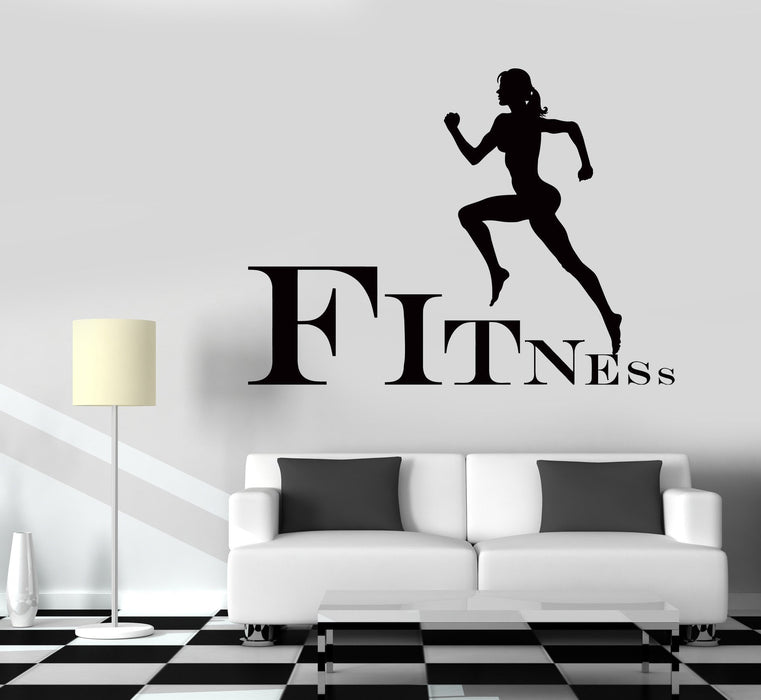 Wall Decal Fitness Girl Gym Woman Sport Vinyl Sticker Unique Gift (z3251)