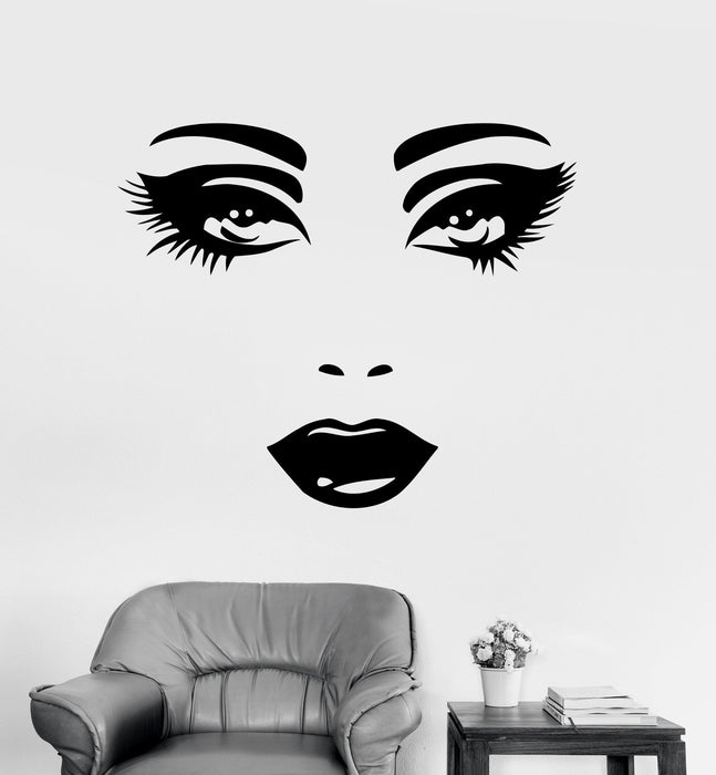 Wall Decal Sexy Face Eyes Woman Female Vinyl Sticker Unique Gift z3262