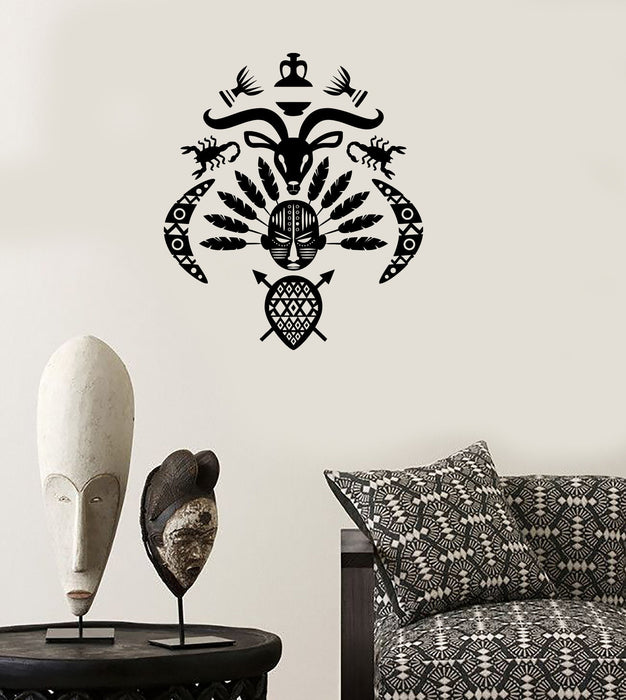 Wall Decal African Mask Symbol Tribal Cool Mural Vinyl Decal Unique Gift (z3321)