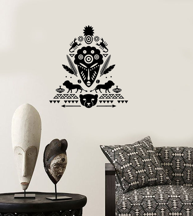 Wall Decal African Mask Symbol Scorpion Tribal Cool Mural Vinyl Decal Unique Gift (z3322)